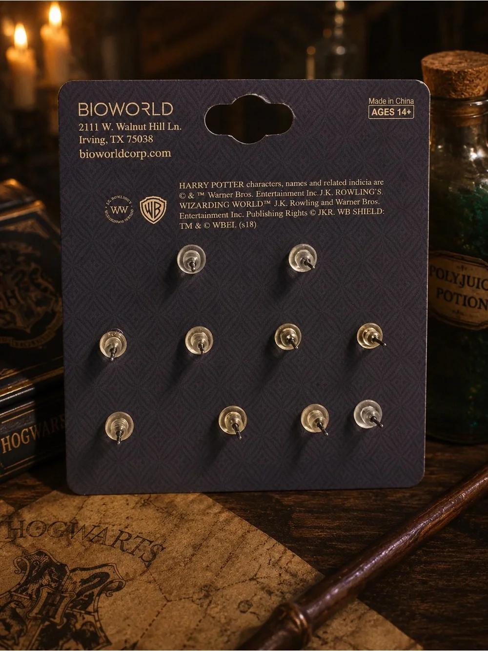 🪄Officially Lic. Harry Potter 6-Pair Stud Earrings-Bioworld- NWT!! 🧙🏼‍♀️🦉